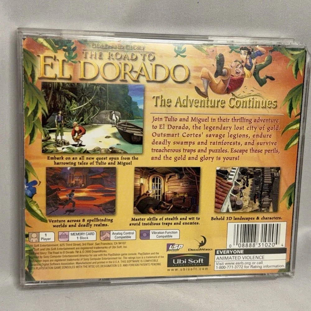 PS1 Gold and Glory The Road to El Dorado PlayStation Complete CIB Tested Fair